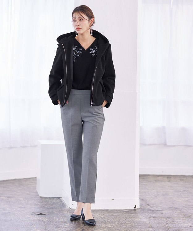 Tiaclasse 【GOLD LABEL・日本製・洗える】 カシミアタッチテーパードパンツ グレー