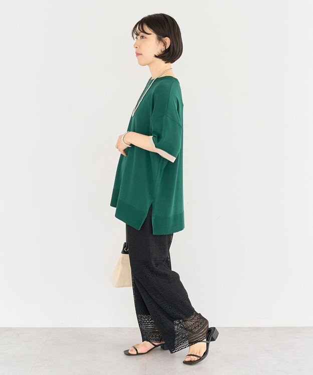 Green Parks 冷やっとすずやかレイヤーニットプルオーバ Green