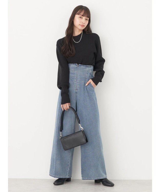 earth music&ecology アンチピリングハイネックプルオーバー Black