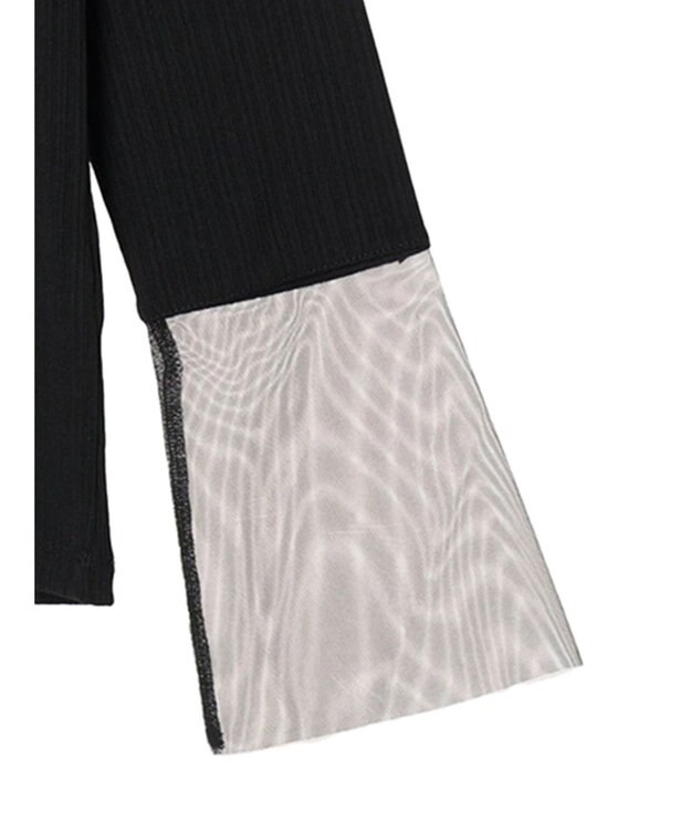 earth music&ecology 袖シアープルオーバー Black