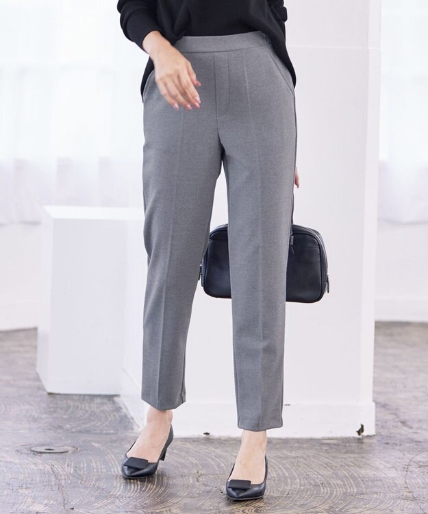 Tiaclasse 【GOLD LABEL・日本製・洗える】 カシミアタッチテーパードパンツ グレー