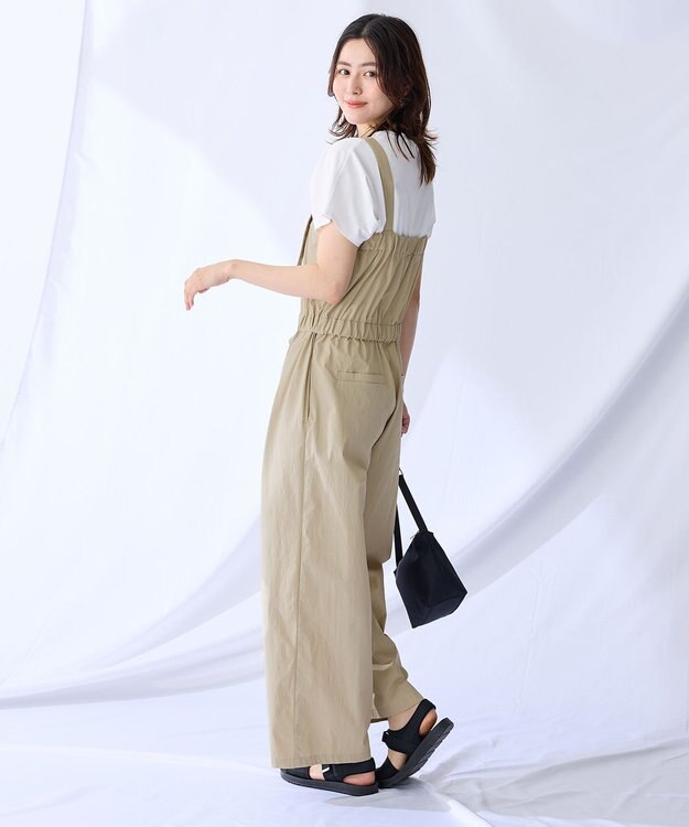 ANY L 【南明奈さんコラボ】撥水サロペット サンド