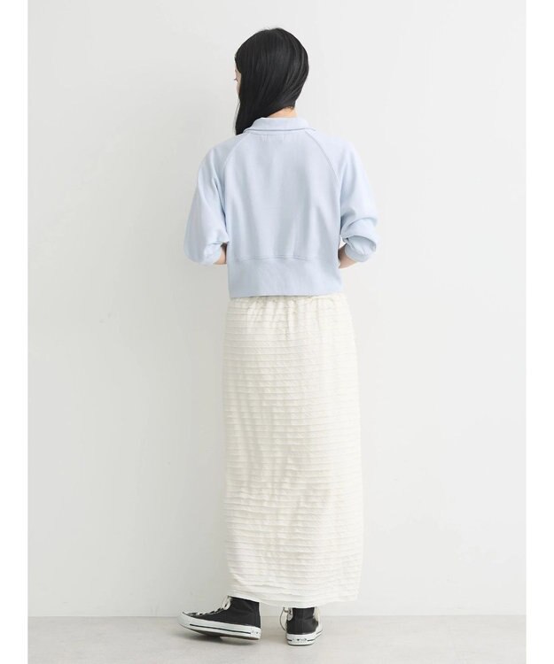 earth music&ecology ハーフジップショートプルオーバー Light Blue