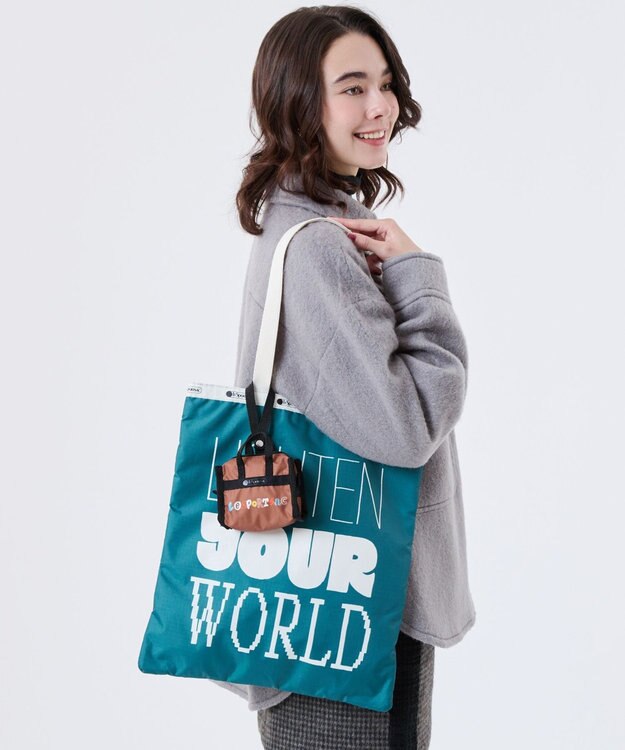 LeSportsac MICRO WEEKENDER CHARM/LSSタイポグラフィチャームブラウン LSSタイポグラフィチャームブラウン