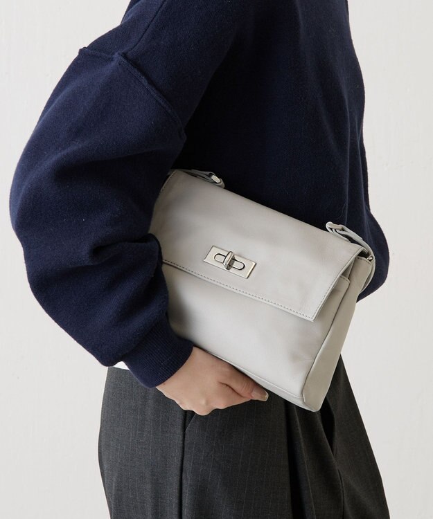 russet ソフトレザーフラップミニトートバッグ(CE-1674) L.Gray