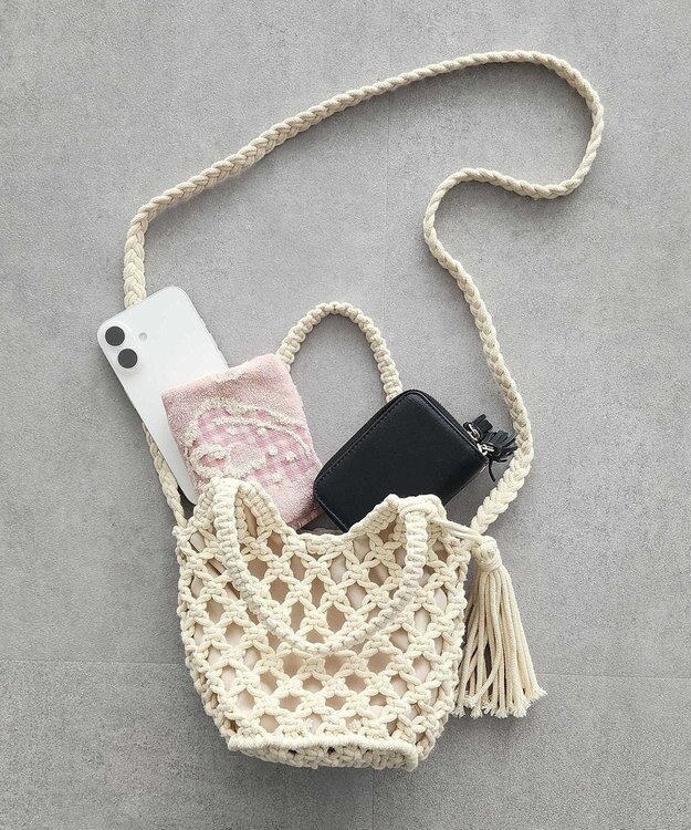 CRAFT STANDARD BOUTIQUE 別注/maison vert マクラメ手編みショルダーバッグ Natural