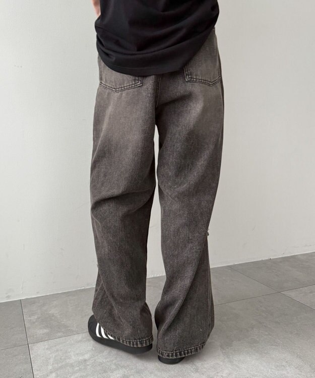 WEGO クロスモチーフオーバーダイバギーパンツ ブラック