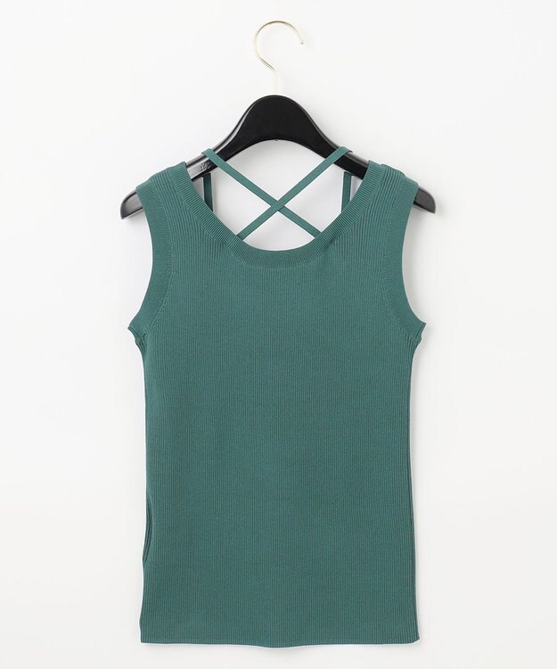 GRACE CONTINENTAL リブタンクニットトップ グリーン