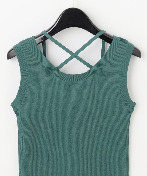 GRACE CONTINENTAL リブタンクニットトップ グリーン