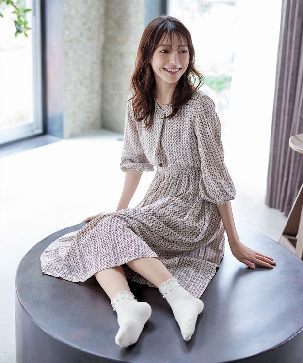 Tiaclasse リブ編みパールソックス オフホワイト