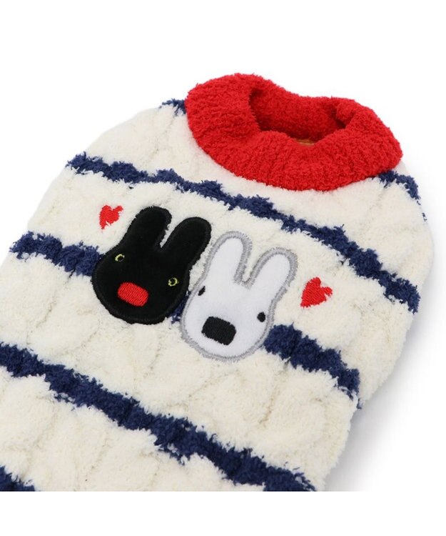 PET PARADISE リサとガスパール ボーダーニット 小型犬 白～オフホワイト