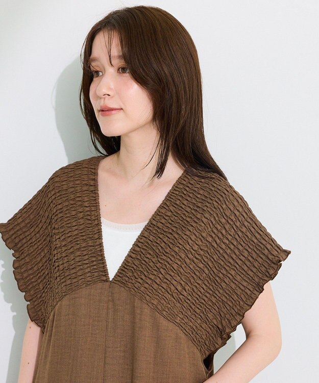 Green Parks シャーリングサロペット Brown
