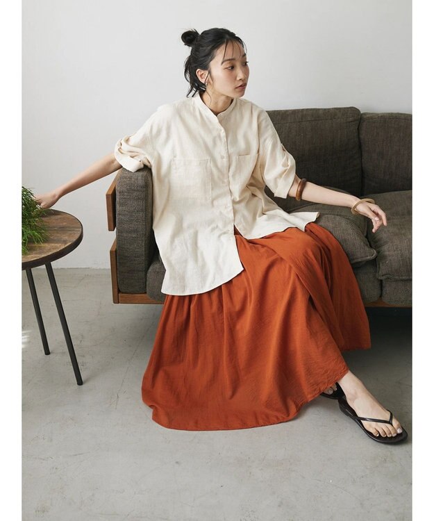 CRAFT STANDARD BOUTIQUE 【キナリノ別注】リネンレーヨンWポケットシャツ Ivory