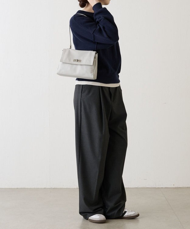 russet ソフトレザーフラップミニトートバッグ(CE-1674) L.Gray