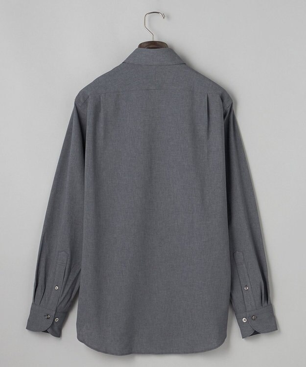 GOTAIRIKU 【シワになりにくい/ストレッチ/洗える】ウールライク シャツ_カッタウェイカラー グレー系