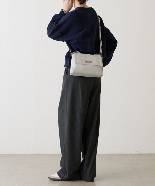 russet ソフトレザーフラップミニトートバッグ(CE-1674) L.Gray