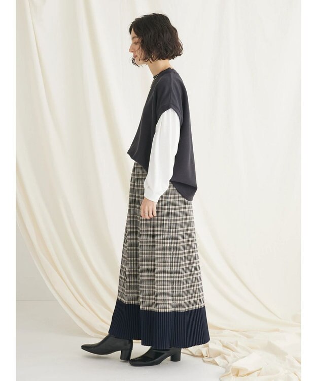 CRAFT STANDARD BOUTIQUE 起毛ワッフルレイヤード風プルオーバー Black