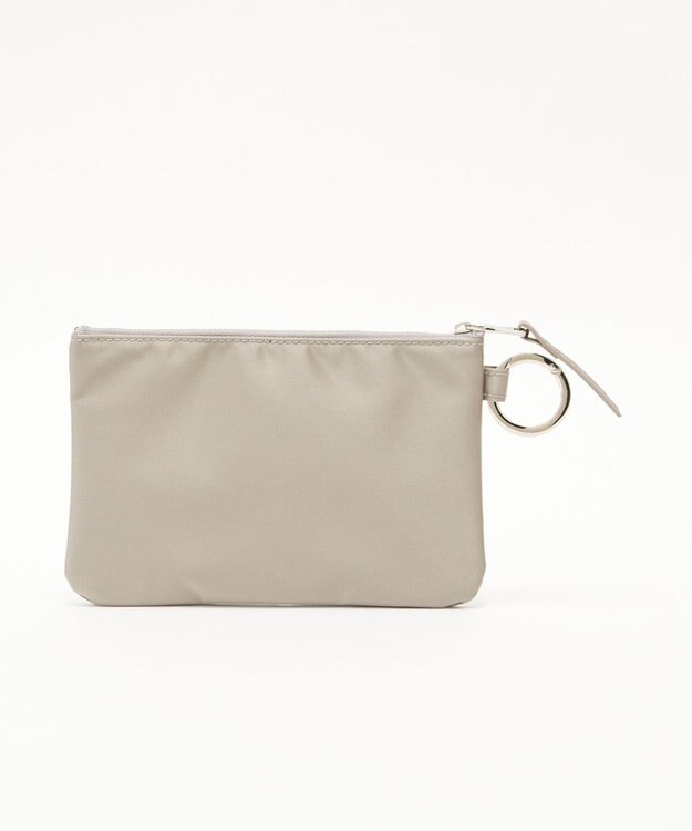 russet カラビナ付きスクエアフラットポーチ(Z-207) Gray