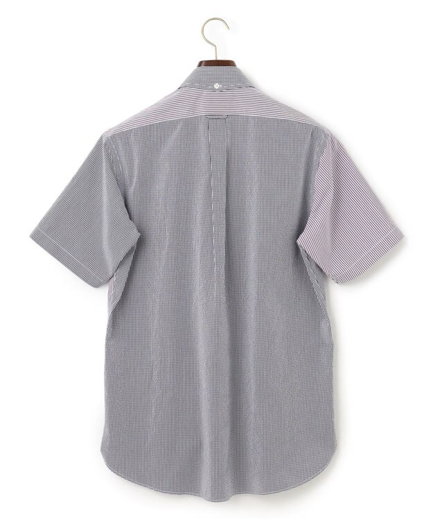 J.PRESS MEN 【クールマックス】クレイジーパターン サッカーシャツ/B.D. ネイビー系9