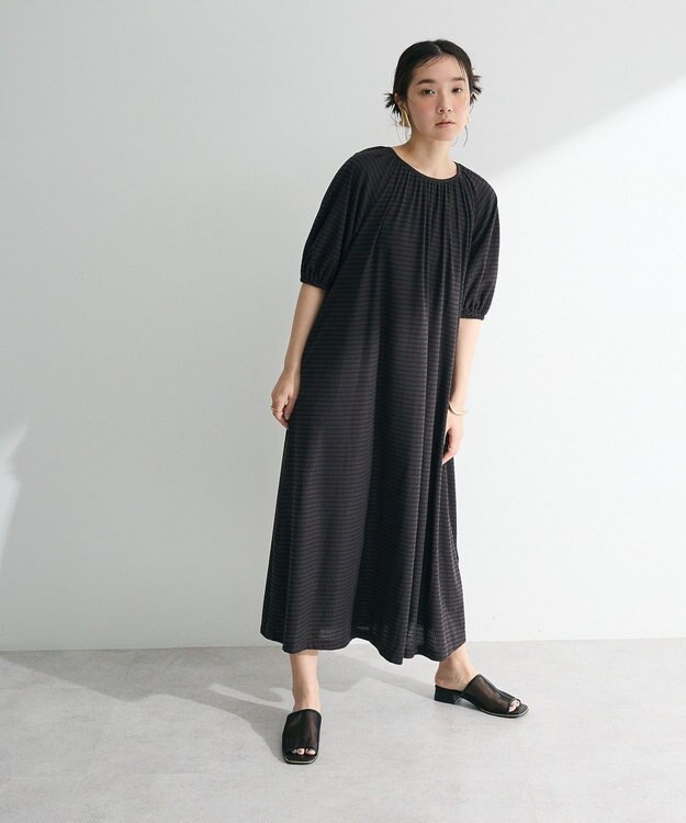 Green Parks ・ＳＵＧＡＲ　ＳＰＯＯＮ　ボーダーリブワンピース Charcoal Gray