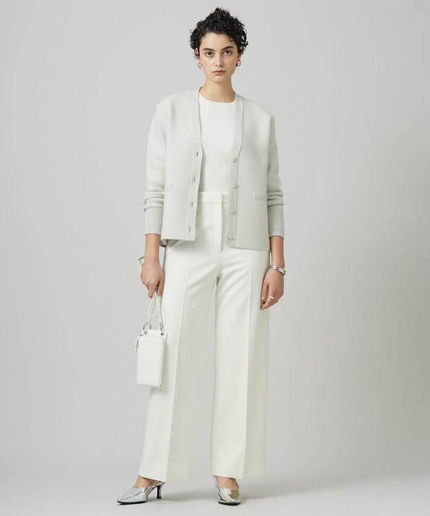 ICB L 【CLASSY.1月号掲載・洗える】ハイゲージリブベーシック プルオーバーニット オフホワイト系