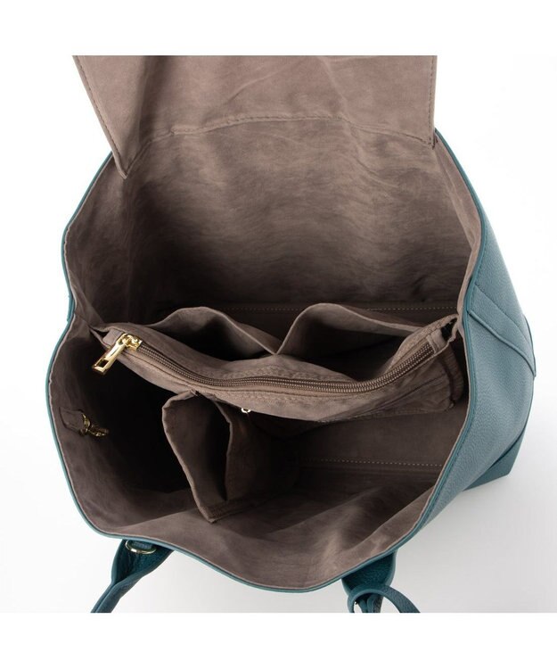 UNBILLION cachecache ショルダー付きパーテーション合成皮革トートL ターコイズ