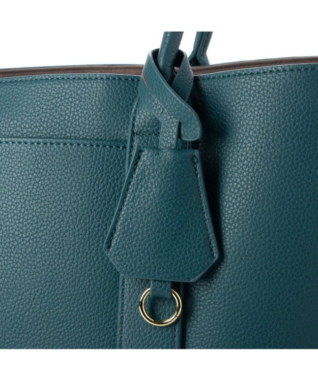 UNBILLION cachecache ショルダー付きパーテーション合成皮革トートL ターコイズ