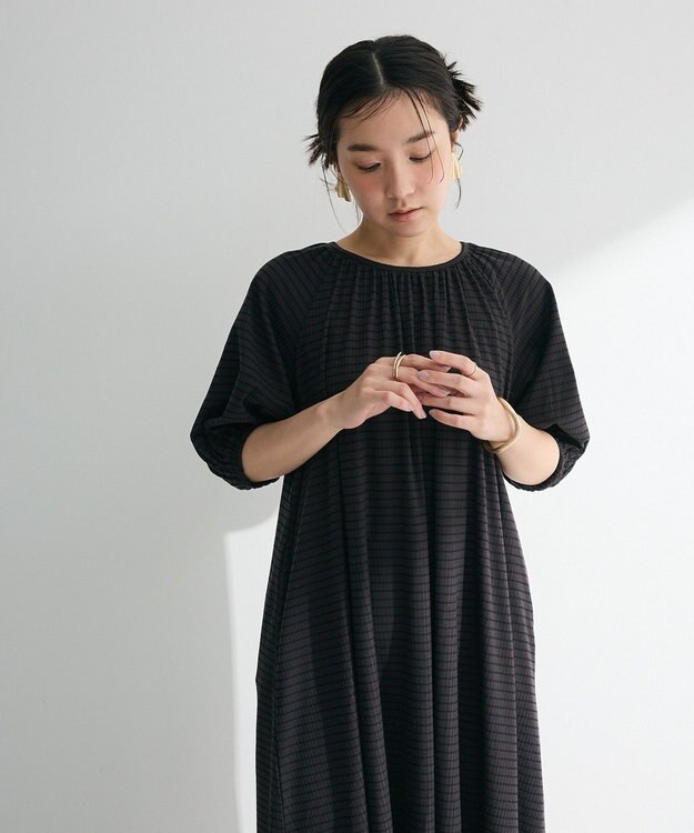 Green Parks ・ＳＵＧＡＲ　ＳＰＯＯＮ　ボーダーリブワンピース Charcoal Gray