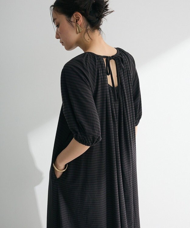 Green Parks ・ＳＵＧＡＲ　ＳＰＯＯＮ　ボーダーリブワンピース Charcoal Gray