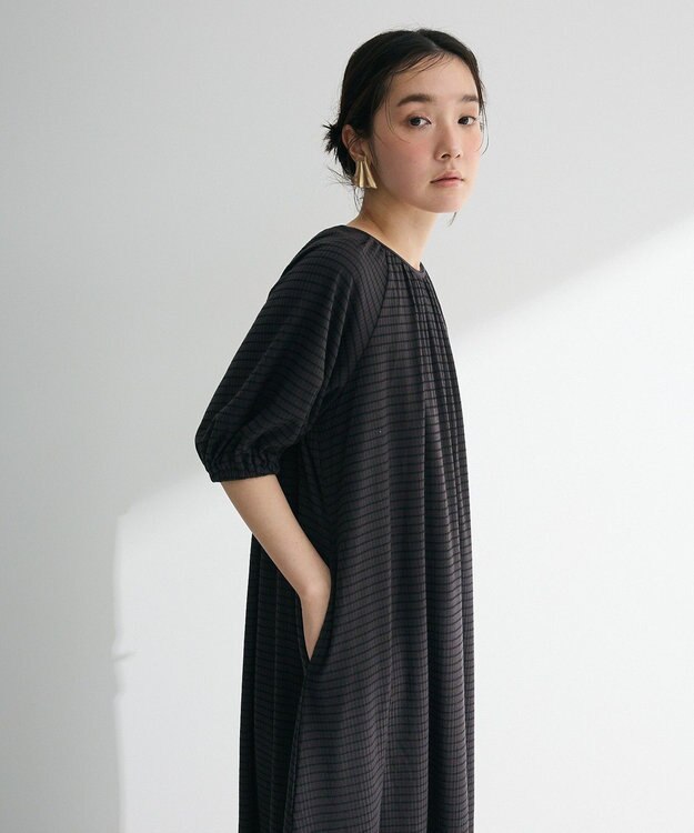 Green Parks ・ＳＵＧＡＲ　ＳＰＯＯＮ　ボーダーリブワンピース Charcoal Gray