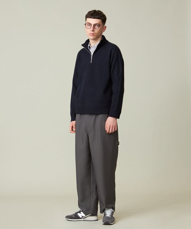 J.PRESS YORK STREET 【UNISEX】NEW ENGLAND ハーフジップニット ネイビー系