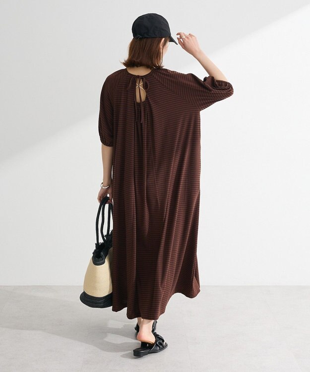 Green Parks ・ＳＵＧＡＲ　ＳＰＯＯＮ　ボーダーリブワンピース Charcoal Gray