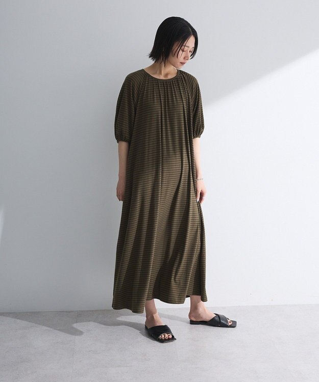 Green Parks ・ＳＵＧＡＲ　ＳＰＯＯＮ　ボーダーリブワンピース Charcoal Gray