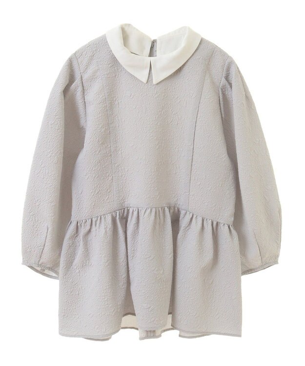 Green Parks ef-de 衿取り外しペプラムブラウス Light Gray