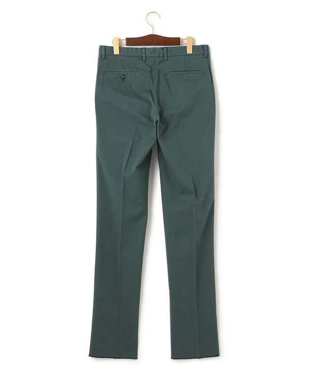 J.PRESS MEN オーガニックコットントリコチンストレッチ スローンパンツ ダークグリーン系