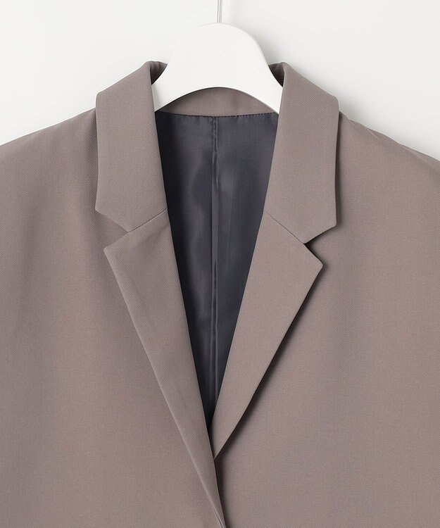 Feroux 【洗える】バックペプラム ジレ ライトグレー系