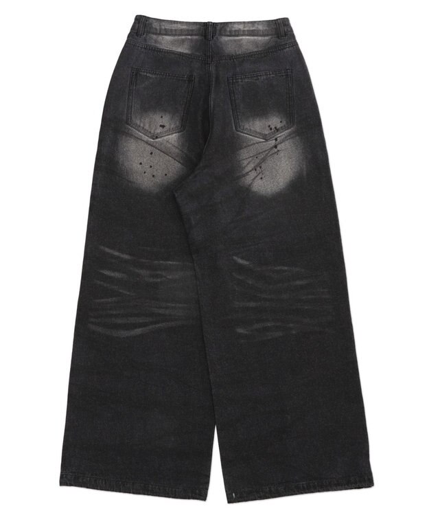 WEGO 【ユニセックス着用ITEM】スーパーバギーダーティデニムパンツ デニムブラックソノタ