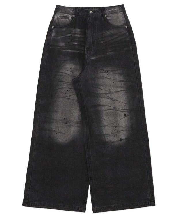 WEGO 【ユニセックス着用ITEM】スーパーバギーダーティデニムパンツ デニムブラックソノタ