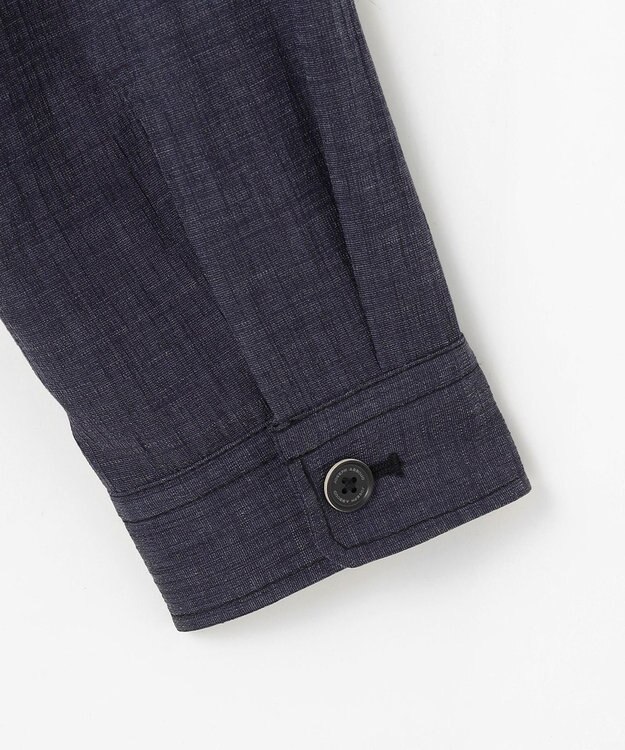 JOSEPH ABBOUD 【洗える・麻混】クールリネン シャツ ネイビー系