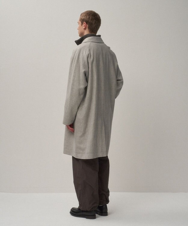 ATON LINEN WOOL TWILL | バルマカーンコート - UNISEX LIGHT GRAY
