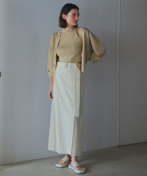 NAVE 【Nave・洗える】ラメニット カーディガン ゴールド系