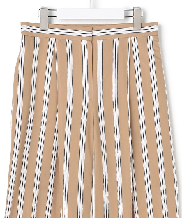 ICB L サッカードビーストライプ ワイドパンツ アプリコットベージュストライプ