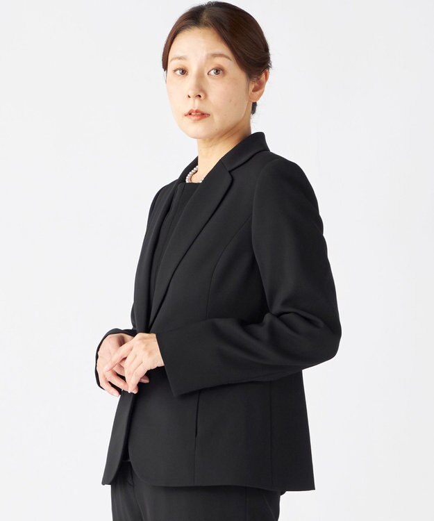 自由区 FORMAL 【ゆったりサイズも】テーラードジャケット ブラック系