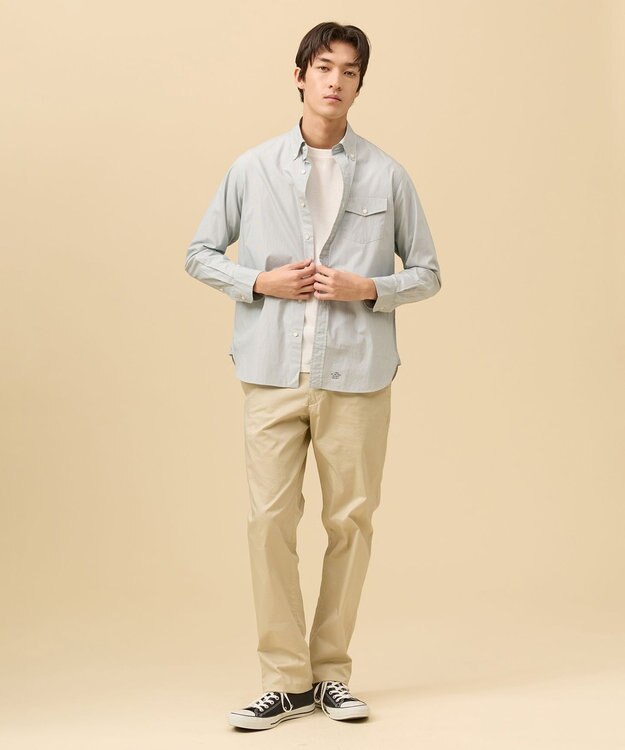 J.PRESS MEN ヘアラインストライプ シャツ / B.D. グリーン系1