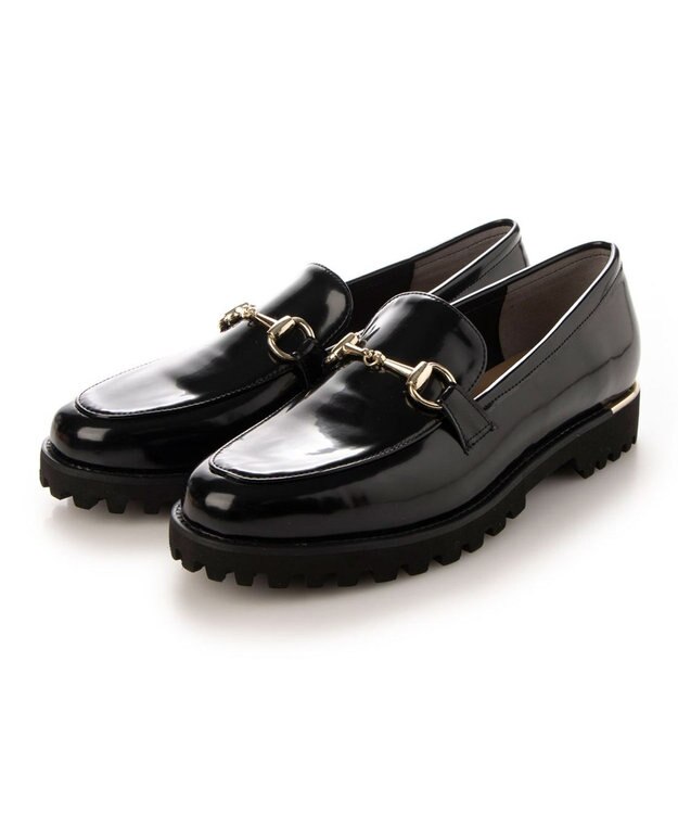 MODE ET JACOMO <carino>【レイン対応】タンクソールビットローファー ブラックエナメル