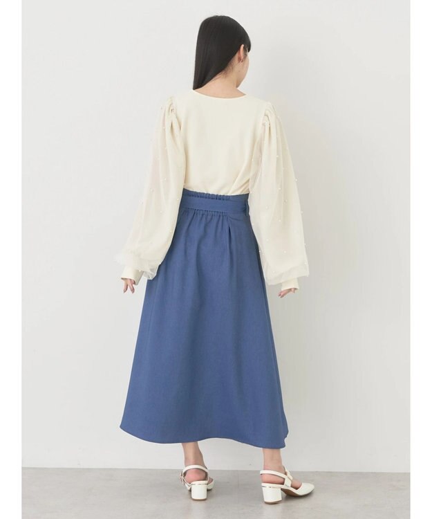 earth music&ecology 袖パールドッキングプルオーバー Ivory