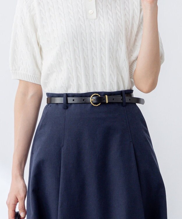 組曲 ツイストバックルレザーベルト ブラック系