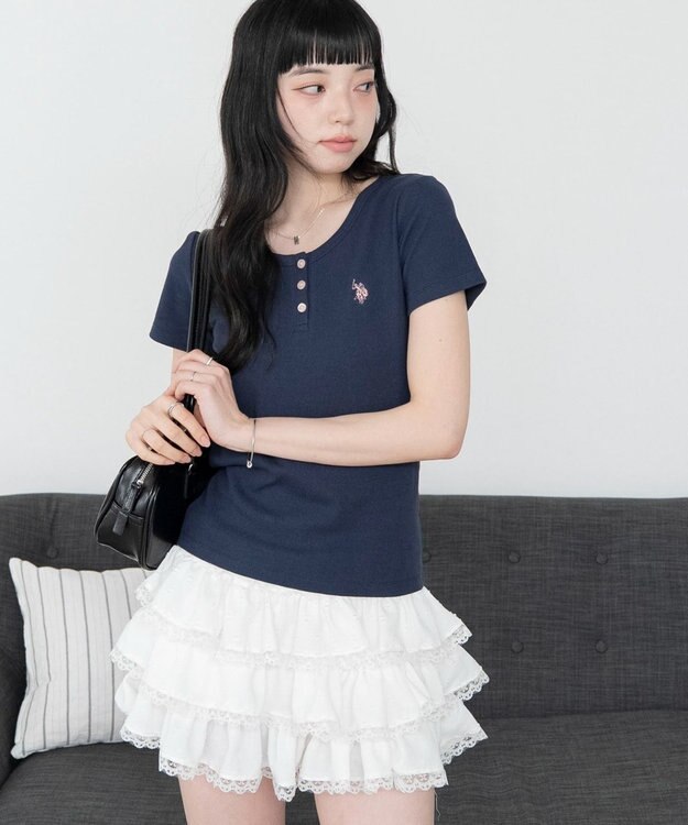 WEGO 別注USPOLOヘンリーネックT ネイビー