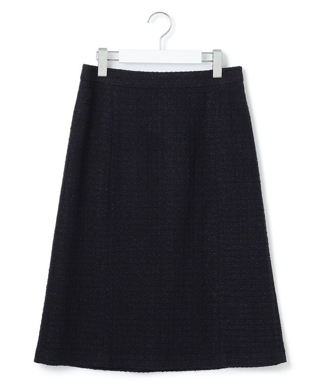 23区 【セットアップ対応】シャインツイードストレッチ スカート ネイビー系
