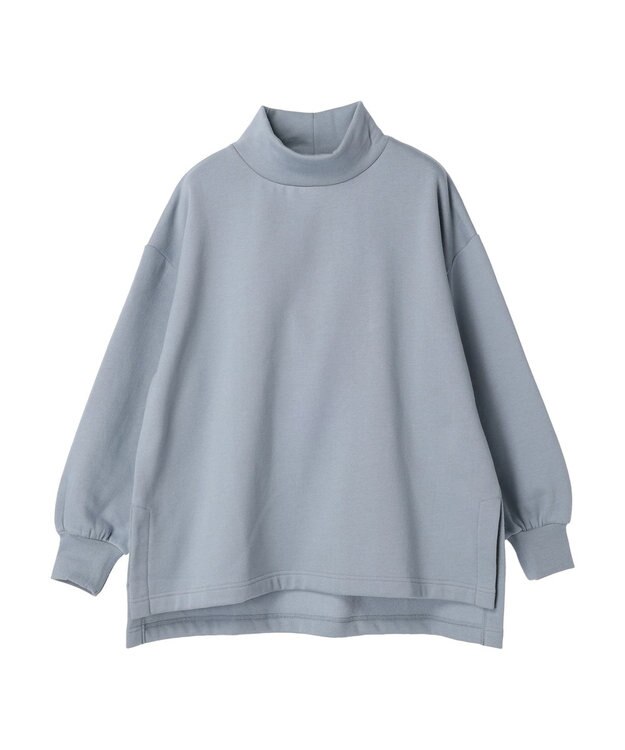 Green Parks Ｂｒｕｓｈｅｄ　タートル裏起毛チュニック Sax